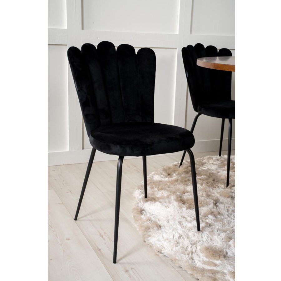 VENTURE DESIGN Copenhagen spisebordsst, m. 4 stole - brun finer/sort metal og sort fljl/sort metal