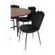 VENTURE DESIGN Copenhagen spisebordsst, m. 4 stole - brun finer/sort metal og sort fljl/sort metal