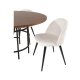 VENTURE DESIGN Copenhagen spisebordsst, m. 4 stole - brun finer/sort metal, beige fljl/sort metal