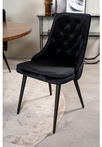 VENTURE DESIGN Copenhagen spisebordsst, m. 4 stole - brun finer/sort metal og sort fljl/sort metal