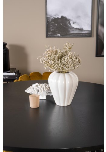 VENTURE DESIGN Copenhagen spisebordsst, m. 4 stole - sort finer/sort metal og gul fljl/sort metal