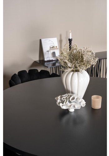 VENTURE DESIGN Copenhagen spisebordsst, m. 4 stole - sort finer/sort metal og sort fljl/sort metal