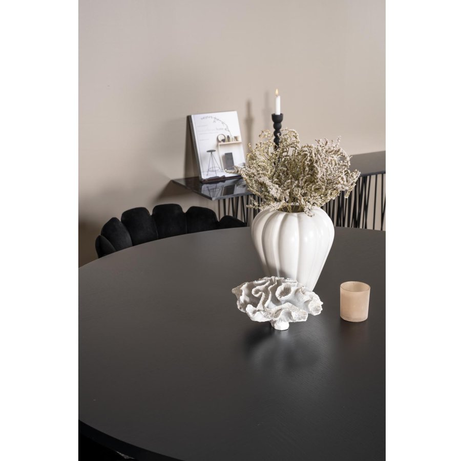 VENTURE DESIGN Copenhagen spisebordsst, m. 4 stole - sort finer/sort metal og sort fljl/sort metal