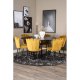 VENTURE DESIGN Copenhagen spisebordsst, m. 4 stole - sort finer/sort metal og gul fljl/sort metal