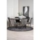 VENTURE DESIGN Copenhagen spisebordsst, m. 4 stole - sort finer/sort metal og gr fljl/sort metal
