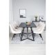 VENTURE DESIGN Marina spisebordsst, m. 6 stole - sort finer/sort metal og beige fljl/sort metal