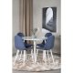 VENTURE DESIGN Plaza spisebordsst, m. 4 stole - hvid MDF/hvid metal og bl stof/hvid metal