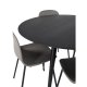 VENTURE DESIGN Dipp spisebordsst, m. 4 stole - sort finer/metal og khaki plastik/messing sort metal