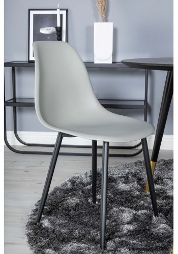 VENTURE DESIGN Dipp spisebordsst, m. 4 stole - sort finer/messing sort metal, gr plastik/sort jern