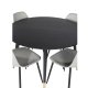 VENTURE DESIGN Dipp spisebordsst, m. 4 stole - sort finer/messing sort metal, gr plastik/sort jern