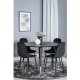 VENTURE DESIGN Dipp spisebordsst, m. 4 stole - sort finer/messing sort metal, sort fljl/sort metal