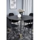 VENTURE DESIGN Dipp spisebordsst, m. 4 stole - sort finer/messing sort metal, sort fljl/sort metal