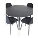 VENTURE DESIGN Dipp spisebordsst, m. 4 stole - sort finer/messing sort metal, sort fljl/sort metal
