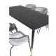 VENTURE DESIGN Dipp spisebordsst, m. 6 stole - sort finer/messing sort metal, gr fljl/sort metal