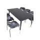 VENTURE DESIGN Dipp spisebordsst, m. 6 stole - sort finer/messing/sort metal, multi stof/sort metal