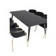 VENTURE DESIGN Dipp spisebordsst, m. 6 stole - sort finer/messing sort metal/sort fljl