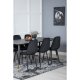 VENTURE DESIGN Dipp spisebordsst, m. 6 stole - sort finer/messing sort metal, sort fljl/sort metal
