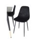 VENTURE DESIGN Dipp spisebordsst, m. 6 stole - sort finer/messing sort metal, sort fljl/sort metal