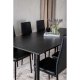 VENTURE DESIGN Dipp spisebordsst, m. 6 stole - sort finer/sort metal og sort PU/sort metal