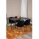 VENTURE DESIGN Dipp spisebordsst, m. 4 stole - sort finer/messing sort metal, sort fljl/sort metal