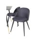 VENTURE DESIGN Dipp spisebordsst, m. 4 stole - sort finer/messing sort metal, sort stof/sort metal