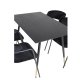 VENTURE DESIGN Dipp spisebordsst, m. 4 stole - sort finer/messing sort metal, sort fljl/sort metal