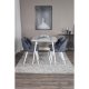 VENTURE DESIGN Polar spisebordsst, m. 4 stole - hvid MDF/hvid metal og bl polyester/hvid metal