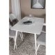 VENTURE DESIGN Polar spisebordsst, m. 4 stole - hvid MDF/hvid metal og lysegr polyester/hvid metal