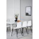 VENTURE DESIGN Polar spisebordsst, m. 6 stole - hvid MDF/hvid metal og hvid plastik/sort metal