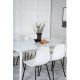 VENTURE DESIGN Polar spisebordsst, m. 6 stole - hvid MDF/hvid metal og hvid plastik/sort metal