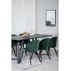 VENTURE DESIGN Marina spisebordsst, m. 6 stole - sort finer/sort metal og grn fljl/sort metal