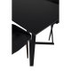VENTURE DESIGN Marina spisebordsst, m. 6 stole - sort finer/sort metal og sort stof/folie metal