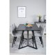 VENTURE DESIGN Marina spisebordsst, m. 6 stole - sort finer/sort metal og gr fljl/sort metal