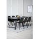 VENTURE DESIGN Marina spisebordsst, m. 6 stole - sort finer/sort metal og sort plastik/sort jern