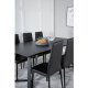 VENTURE DESIGN Marina spisebordsst, m. 6 stole - sort finer/sort metal og sort PU/sort metal