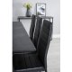 VENTURE DESIGN Marina spisebordsst, m. 6 stole - sort finer/sort metal og sort PU/sort metal