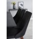 VENTURE DESIGN Marina spisebordsst, m. 6 stole - sort finer/sort metal og sort stof/folie metal