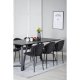 VENTURE DESIGN Marina spisebordsst, m. 6 stole - sort finer/sort metal og sort stof/sort metal