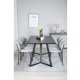 VENTURE DESIGN Marina spisebordsst, m. 6 stole - sort finer/sort metal og gr stof/sort metal