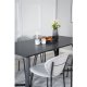 VENTURE DESIGN Marina spisebordsst, m. 6 stole - sort finer/sort metal og gr stof/sort metal