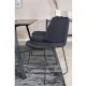 VENTURE DESIGN Marina spisebordsst, m. 6 stole - sort finer/sort metal og sort stof/sort metal
