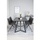 VENTURE DESIGN Marina spisebordsst, m. 6 stole - sort finer/sort metal og sort PU/sort metal