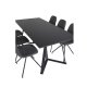 VENTURE DESIGN Marina spisebordsst, m. 6 stole - sort finer/sort metal og sort PU/sort metal