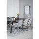 VENTURE DESIGN Marina spisebordsst, m. 6 stole - sort finer/sort metal og gr fljl/sort metal