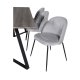 VENTURE DESIGN Marina spisebordsst, m. 6 stole - gr finer/sort metal og gr fljl/sort metal