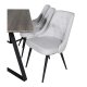 VENTURE DESIGN Marina spisebordsst, m. 6 stole - gr finer/sort metal og lysegr stof/sort metal