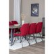 VENTURE DESIGN Marina spisebordsst, m. 6 stole - gr finer/sort metal og rd stof/sort metal