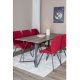 VENTURE DESIGN Marina spisebordsst, m. 6 stole - gr finer/sort metal og rd stof/sort metal