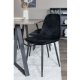 VENTURE DESIGN Marina spisebordsst, m. 6 stole - gr finer/sort metal og sort fljl/sort metal