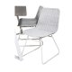 VENTURE DESIGN Marina spisebordsst, m. 6 stole - gr finer/hvid metal og hvid rattan/hvid metal